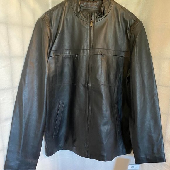 NWT Niko Milano Men's Soft Black Leather Jacket Size Large